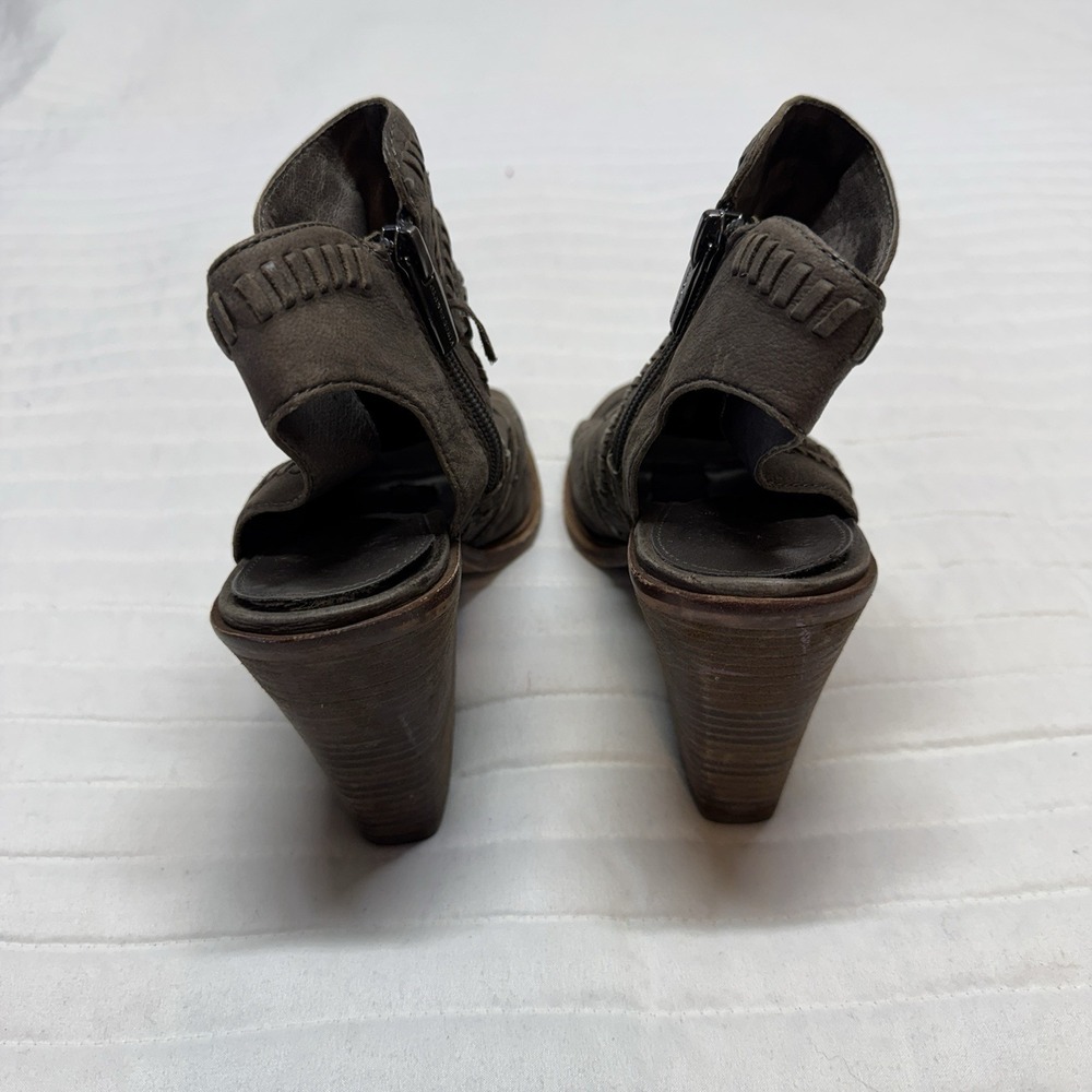 Vince Camuto Karinta Open-toe Slingback Bootie Grey Suede 4" Heel 7M - Picture 4 of 12